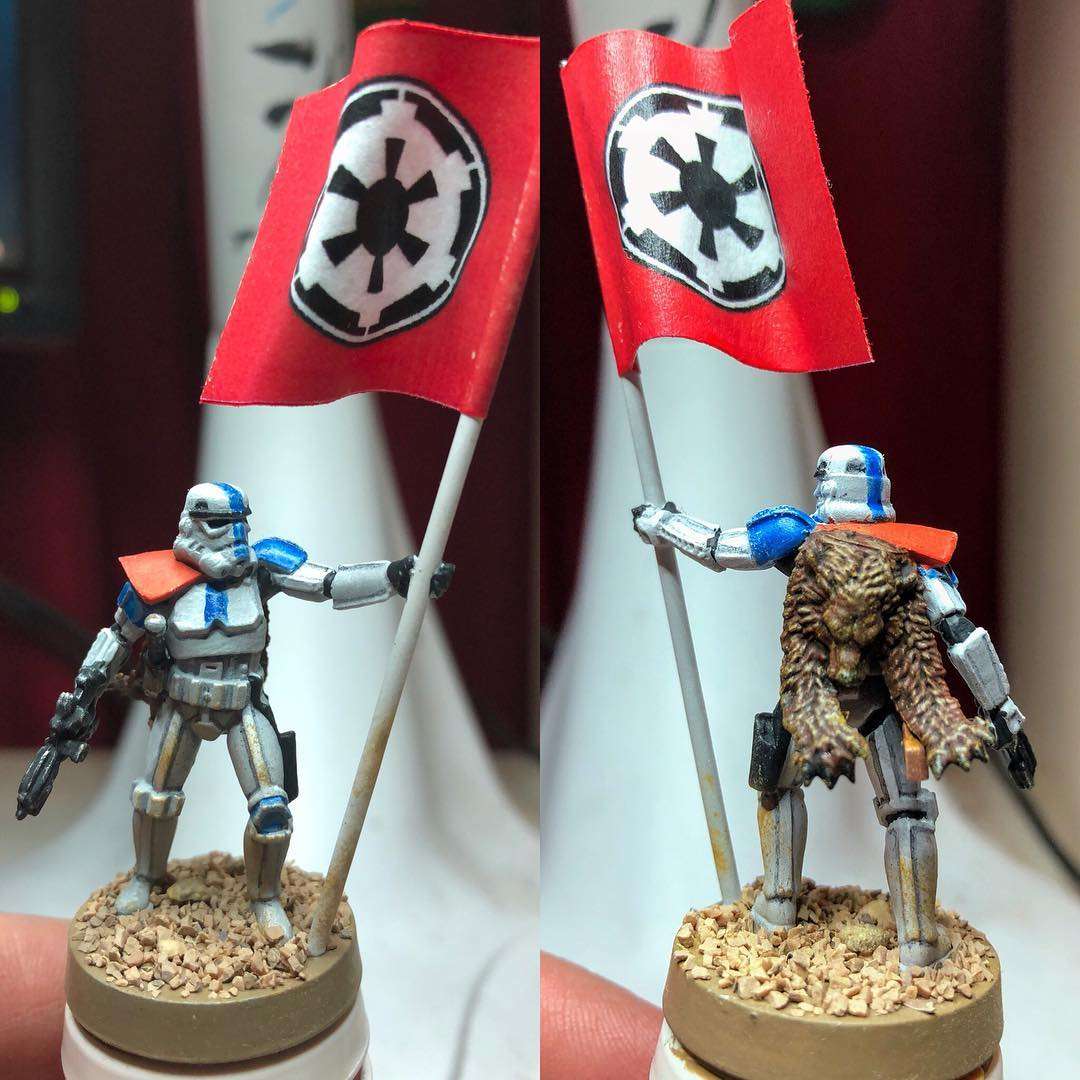 Star Wars Legion 501st squad leader with flag